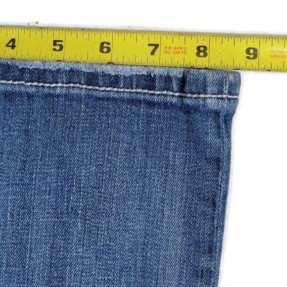 Miss Me Jeans Size 29 28X33 Bootcut Boot Leather Trim Thick Stitch Low Rise - Picture 15 of 16
